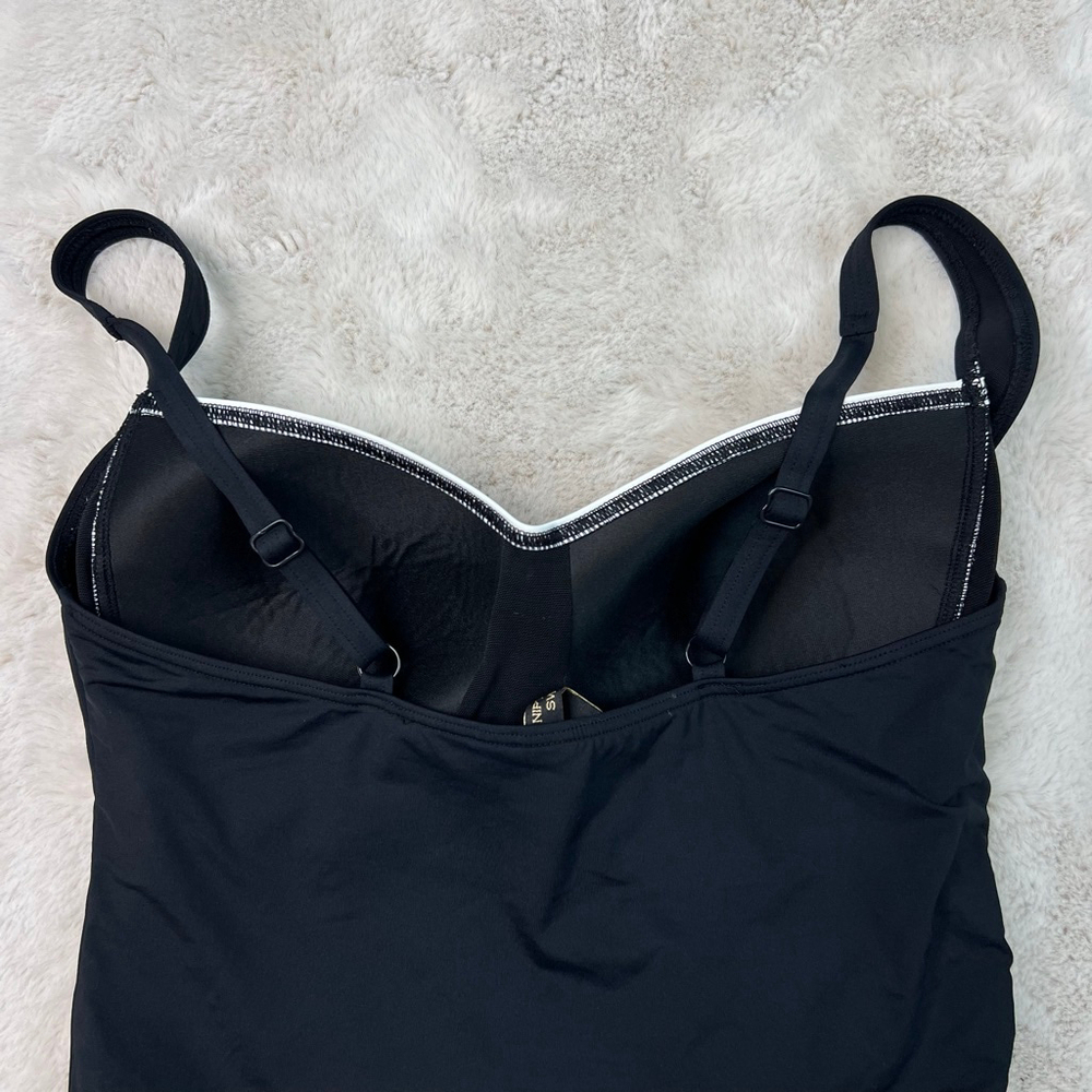 NIPTUCK Swimsuit One Piece Size US 12 Black Slimming Skirt Peplum Built in Bra - Picture 15 of 15